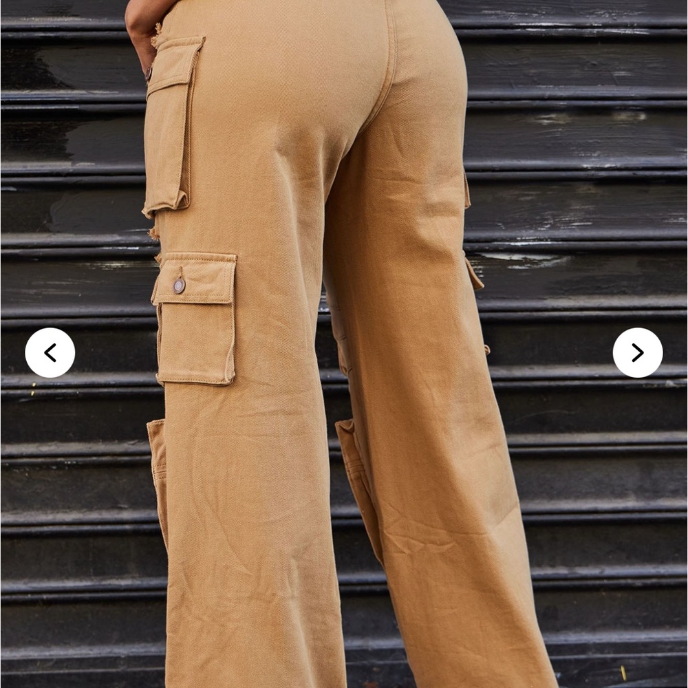 Fashion Nova Tan Wide Leg Jeans